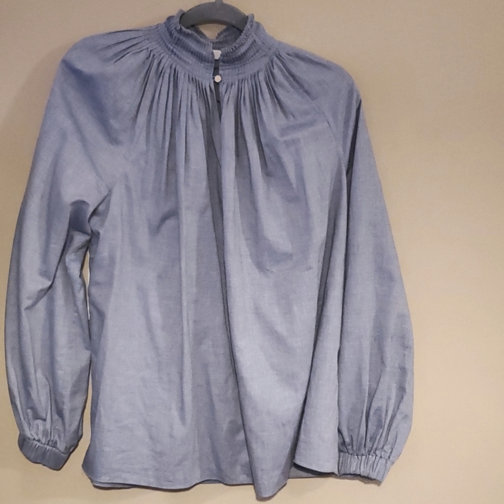 Tibi Chambray Twill Edwardian Top Size 0 - image 5